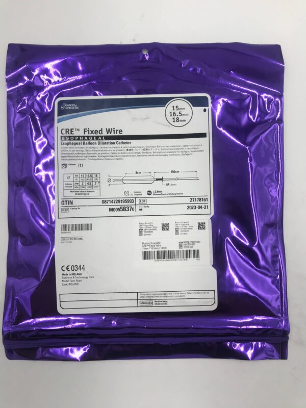 BOSTON SCIENTIFIC 5837 CRE Fixed Wire Esophageal Balloon Dilatation Catheter 6F x 15x16.5x18mm (X)