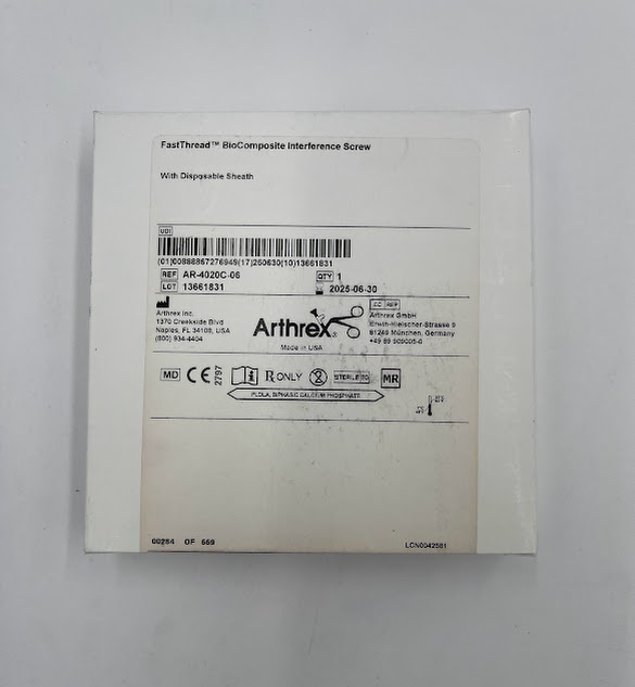 ARTHREX AR-4020C-06 FastThread BioComposite Interference Screw 6 x 20mm (X)
