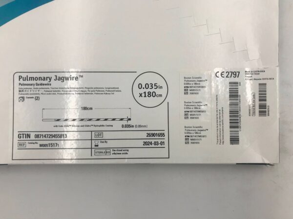 BOSTON SCIENTIFIC 1517 Pulmonary Jagwire Guidewire 0.035" x 180cm (2/Box)(X)