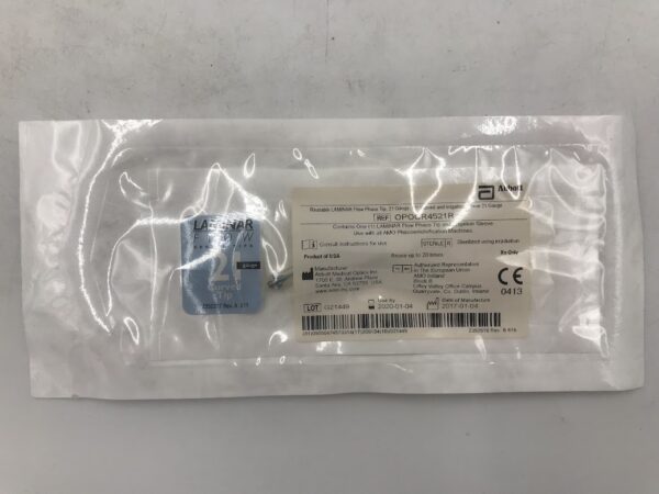 ABBOTT OPOCR4521R Laminar Flow Phaco Tip 21G 45° Curved and Irrigation Sleeve 21G, Curved Tip (X)