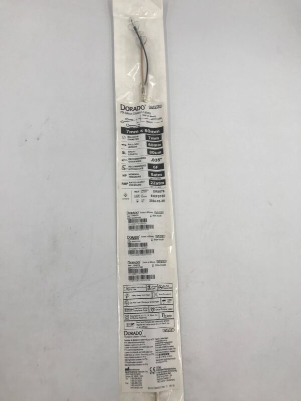 BARD DR8076 DORADO PTA Balloon Dilatation Catheter 5.8F x 7mm x 60mm (X)