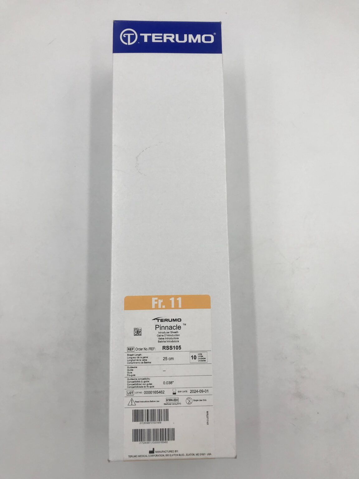 TERUMO RSS601 Pinnacle Introducer Sheath 11F x 25cm (10/Box)(X