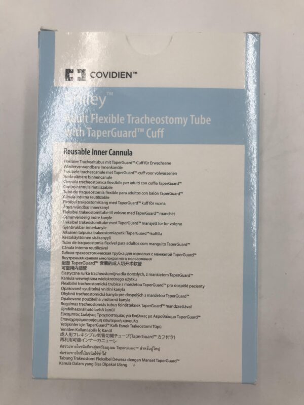 COVIDIEN 8CN85R Shiley Adult Flexible Tracheostomy Tube w/ TaperGuard Cuff, Reusable Inner Cannula 8.5 x 12.2 x 26.6mm