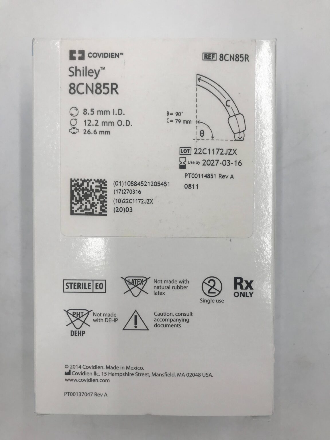 COVIDIEN 8CN85R Shiley Adult Flexible Tracheostomy Tube w