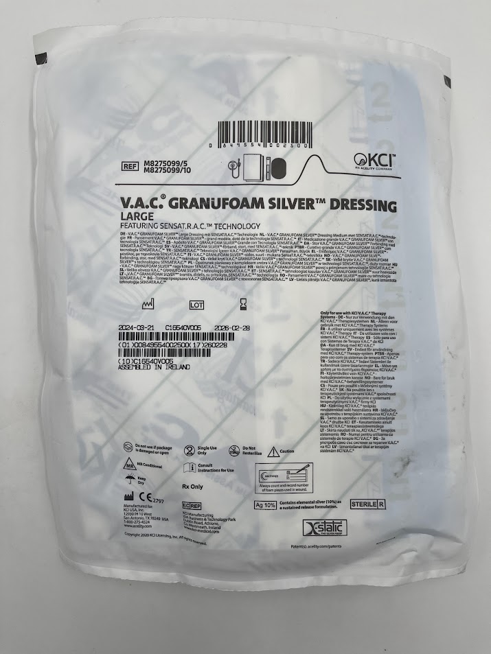 KCI M8275099 V.A.C. Granufoam Silver Dressing, Large (X)
