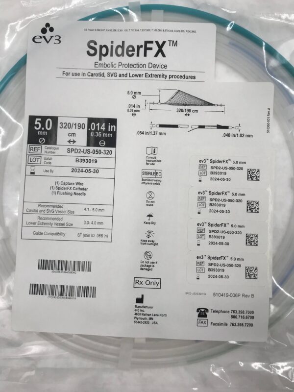 EV3 SPD2-US-050-320 SpiderFX Embolic Protection Device 5mm (X)