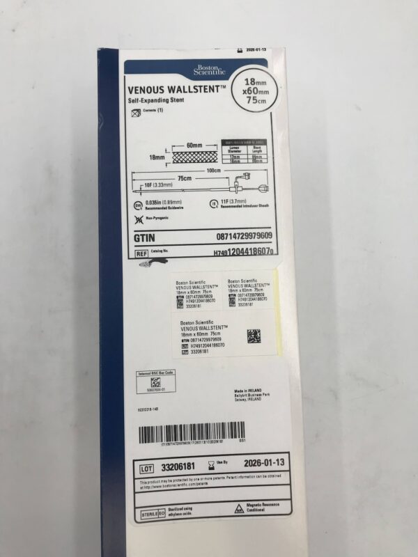 BOSTON SCIENTIFIC 1204418607 Venous Wallstent Self-Expanding Stent 11F x 18x60mm x 75cm