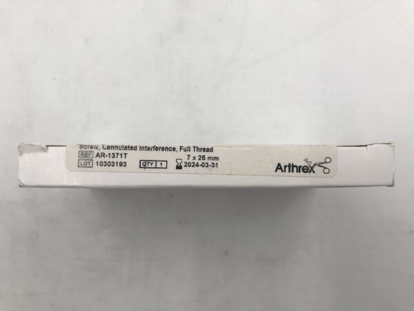 ARTHREX AR-1371T Full Threaded Cannulated Interference Screw 7 x 25mm (X)