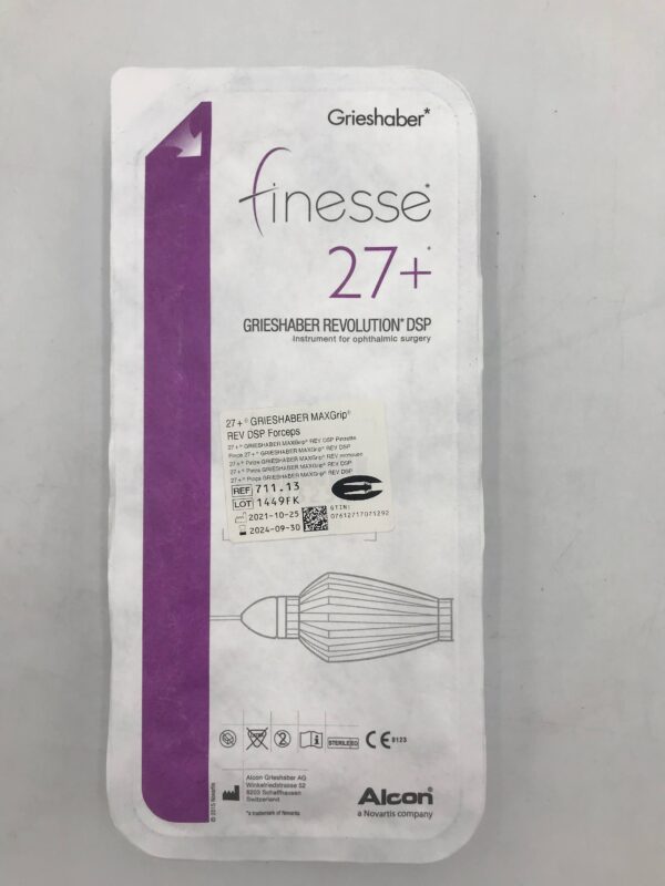 ALCON 711.13 Grieshaber Finesse MAXGrip Rev DSP Forceps 27+ (X)
