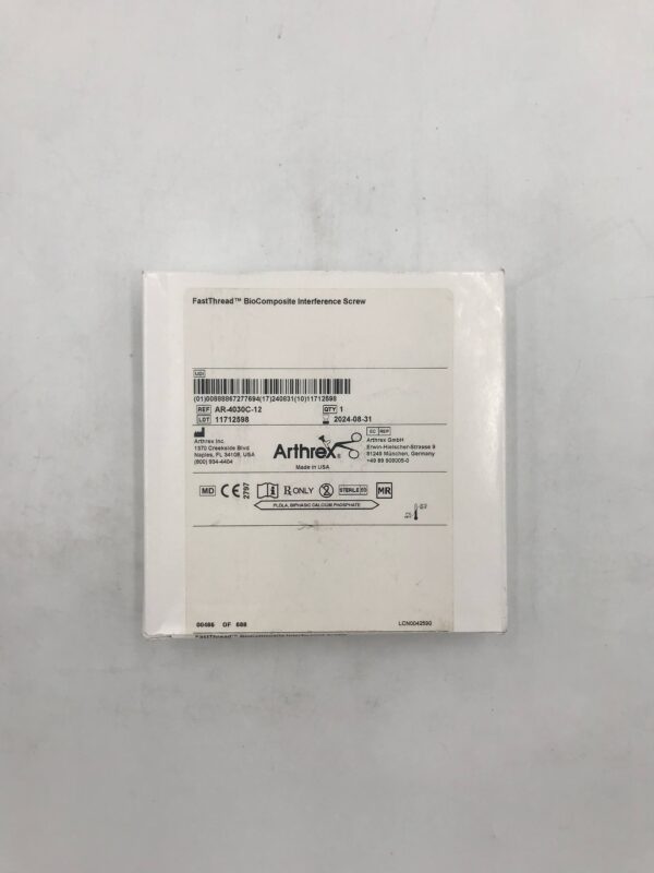 ARTHREX AR-4030C-12 FastThread BioComposite Interference Screw 12 x 30mm (X)