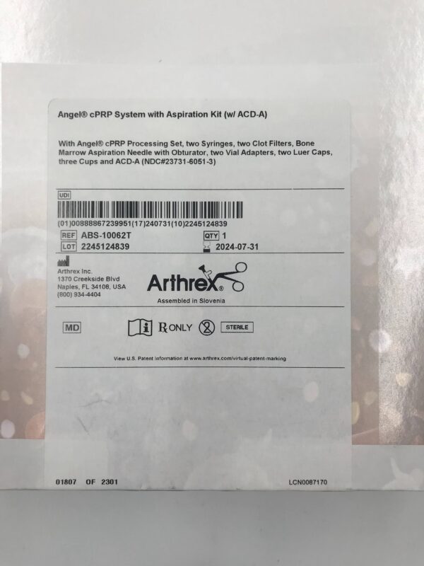 ARTHREX ABS-10062T Angel cPRP System w/ Aspiration Kit (w/ ACD-A)(X)