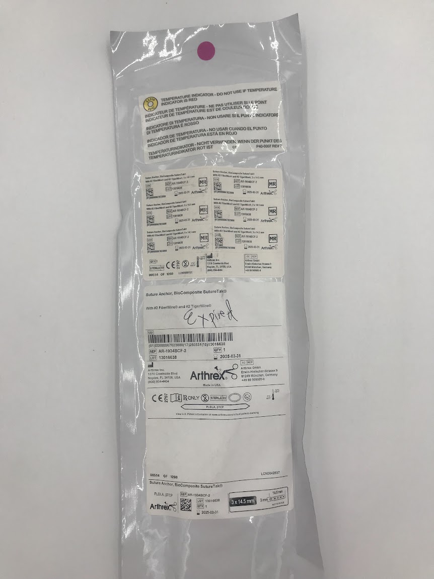 ARTHREX AR-1934BCF-2 Suture Anchor BioComposite SutureTak 3 x 14.5mm (X)