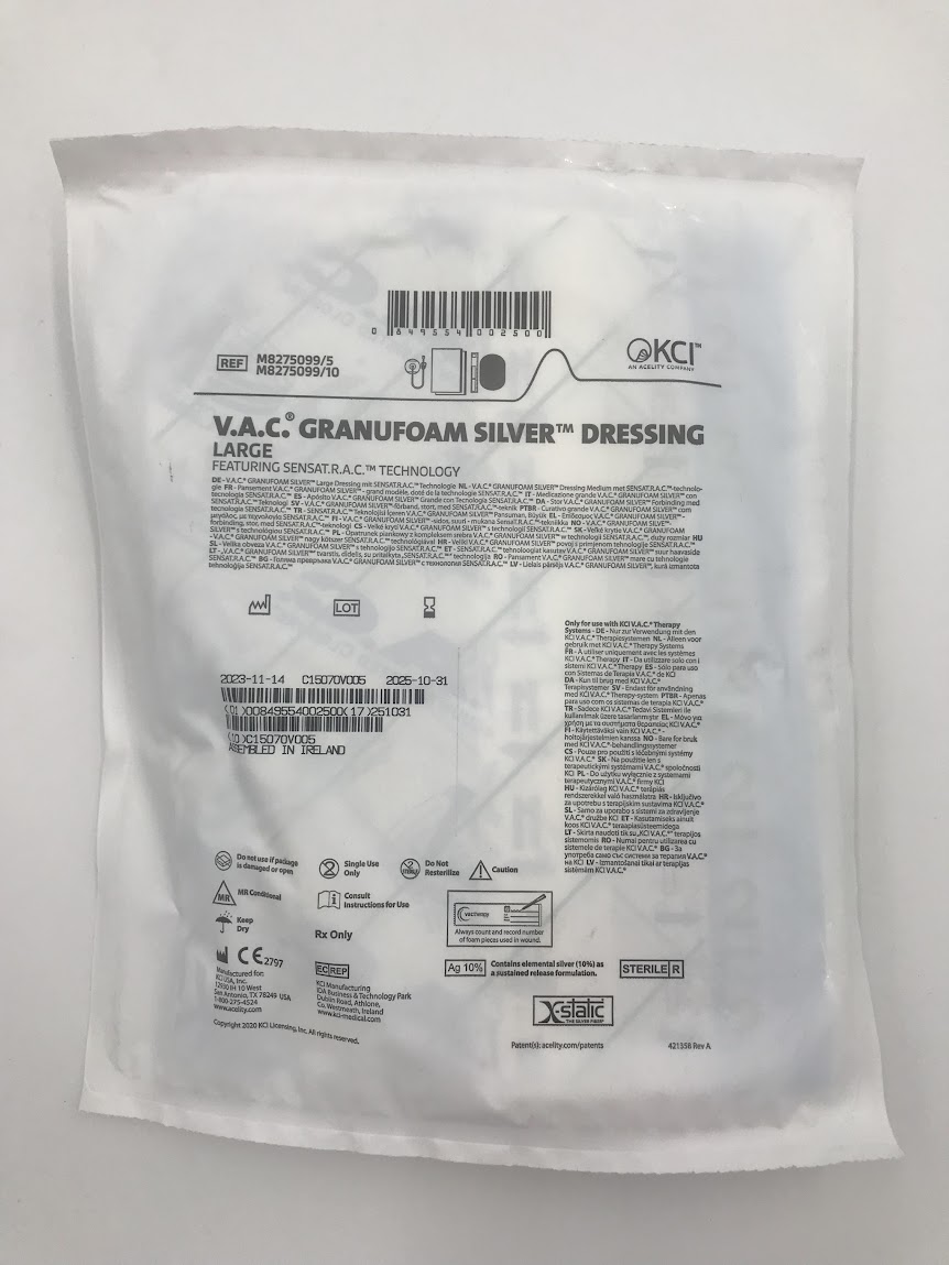 KCI M8275099 V.A.C. Granufoam Silver Dressing Large (X)