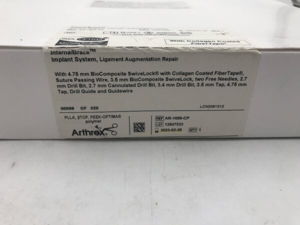 ARTHREX AR-1688-CP InternalBrace Implant System, Ligament Augmentation Repair (X)