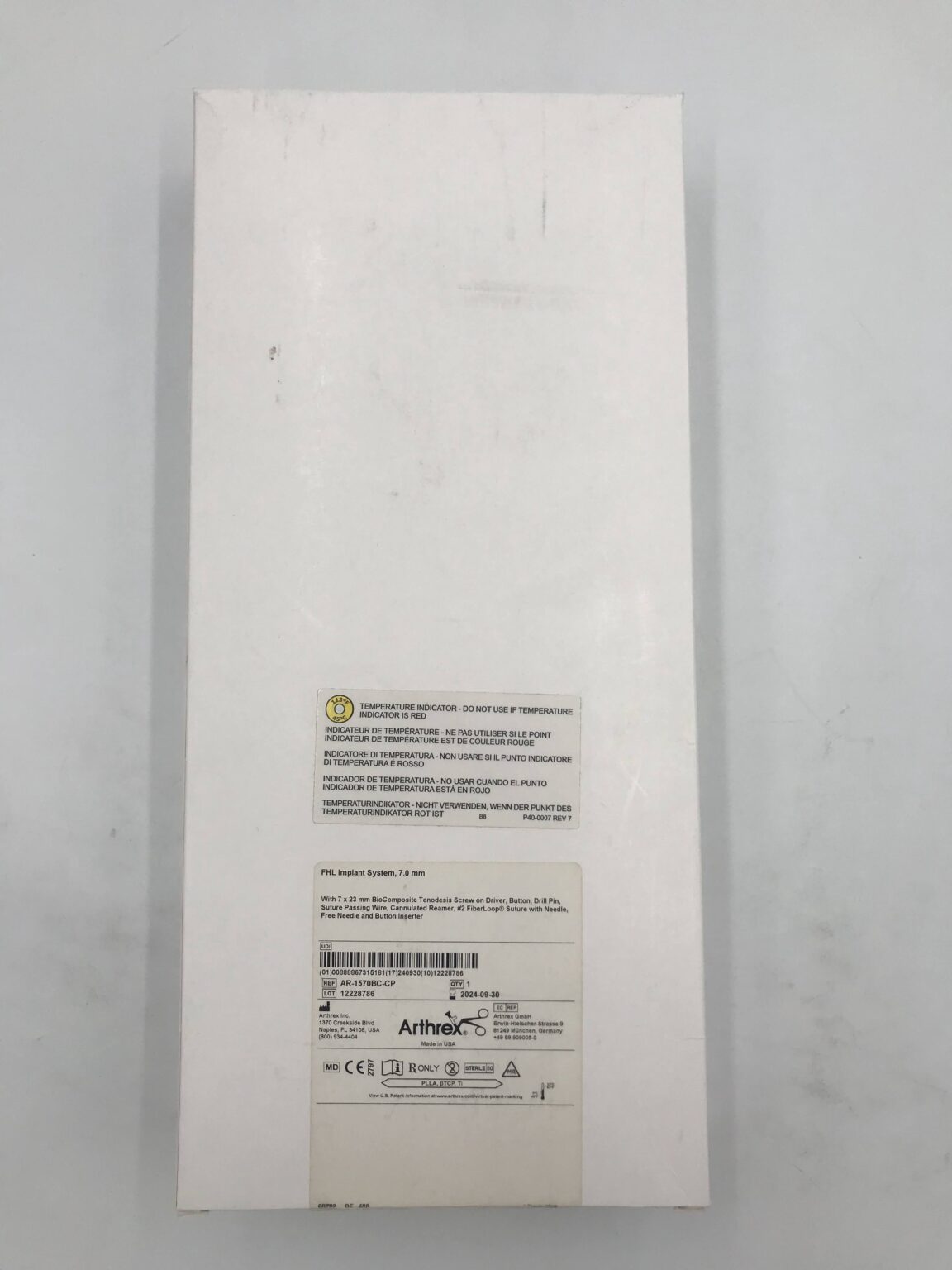 ARTHREX AR-1570BC-CP FHL Implant System 7mm x 23mm (X) - GB TECH USA
