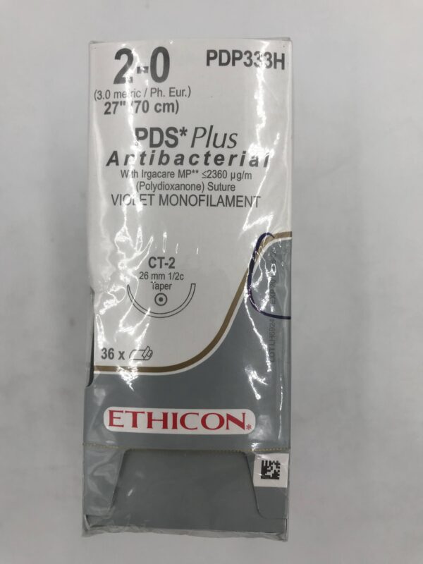 ETHICON PDP333H PDS*Plus Antibacterial w/ Irgacare MP Violet Monofilament Suture 2-0, 27" (36/Box)(X)
