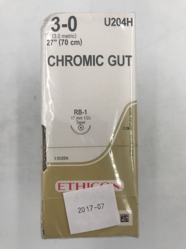 ETHICON U204H CHROMIC GUT 3-0, 27" (36/Box)(X)