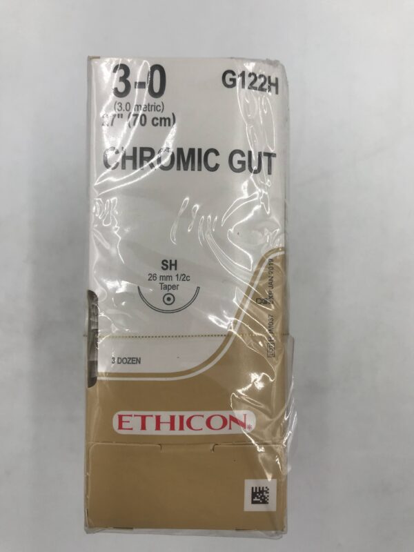 ETHICON G122H CHROMIC GUT 3-0, 27" (36/Box)(X)