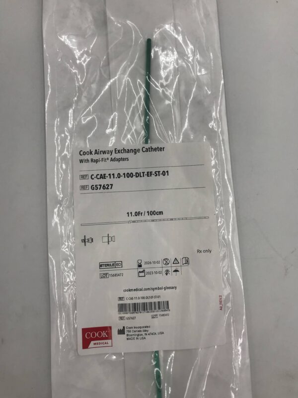 COOK G57627 Airway Exchange Catheter w/ Rapi-Fit Adapters 11F / 100cm