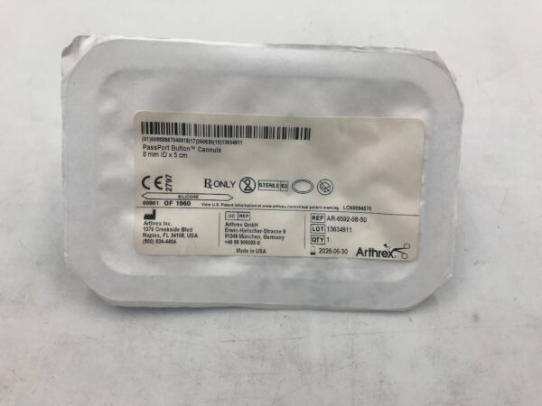 ARTHREX AR-6592-08-50 PassPort Button Cannula 8mm x 5cm