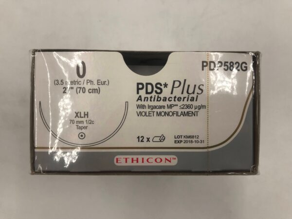 ETHICON PDP582G PDS* Plus Antibacterial w/ Irgacare MP, Violet Monofilament 0, 27" (12/Box) (X)