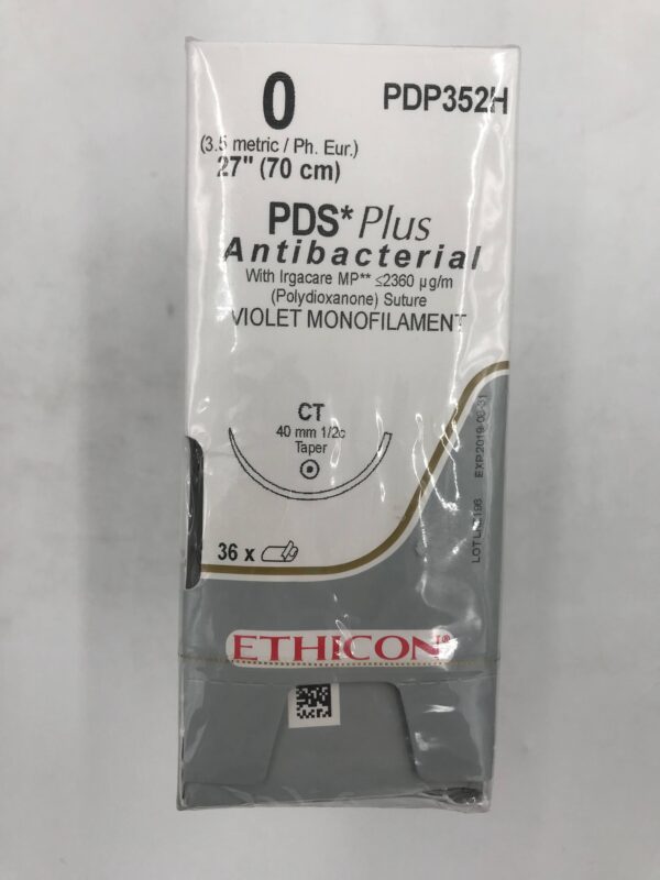 ETHICON PDP352H PDS* Plus Antibacterial w/ Irgacare MP Violet Monofilament 0, 27" (36/Box)(X)