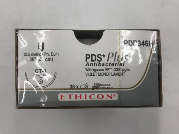 ETHICON PDP346H PDS*Plus Antibacterial w/ Irgacare MP Violet Monofilament 0, 36" (36/Box)(X)