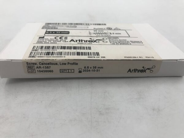 ARTHREX AR-1357 Low Profile, Cancellous, Titanium Screw 6.5x35mm (X)