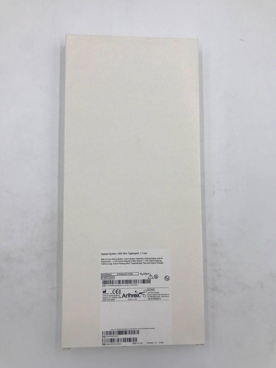 ARTHREX AR-8919DS Implant System, CDC Mini Tightrope 1.1mm (X