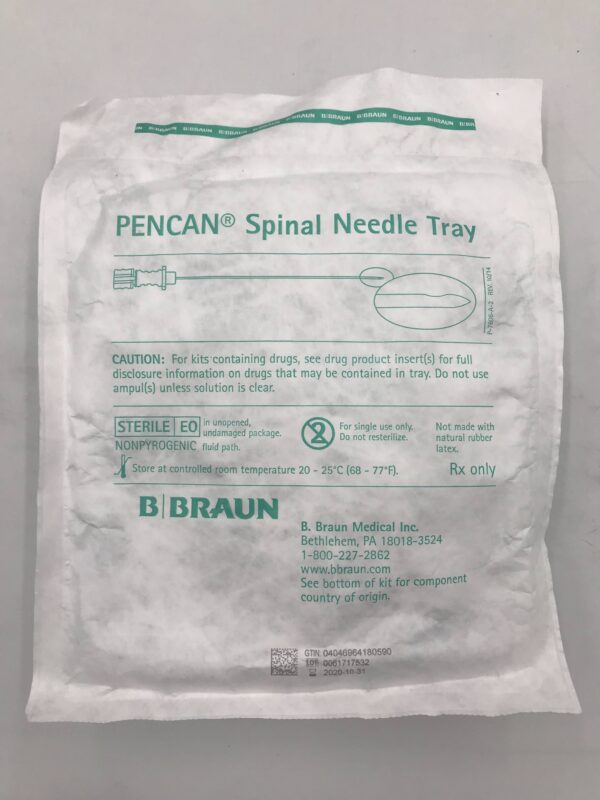BRAUN 333851 PENCAN Spinal Needle Tray 25G x 3-1/2 (X)