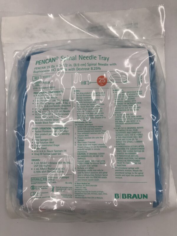 BRAUN 333851 PENCAN Spinal Needle Tray 25G x 3-1/2 (X)