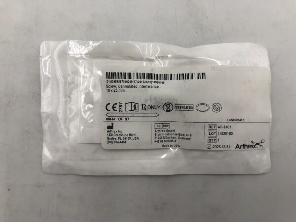 ARTHREX AR-1401 Screw Cannulated Interference 10 x 25mm