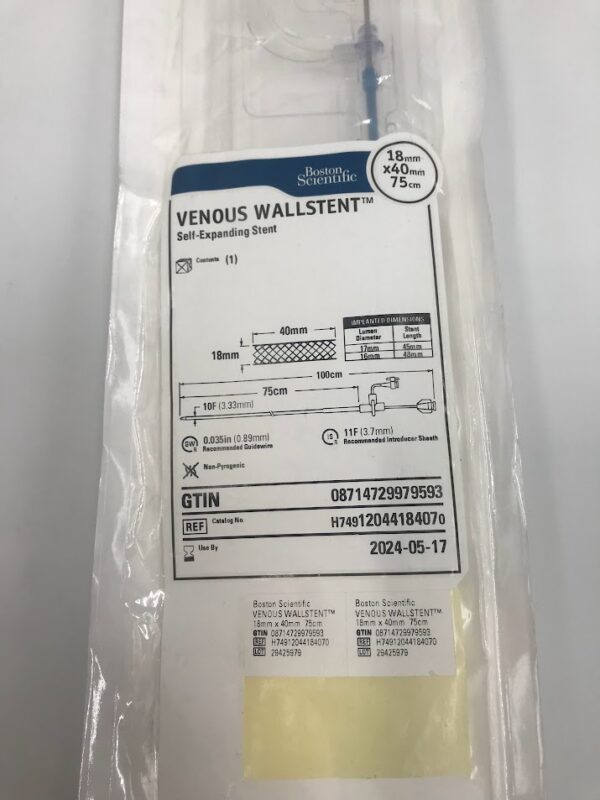 BOSTON SCIENTIFIC 1204418407 Venous Wallstent Self Expanding Stent 18mm x 40mm, 75cm (X)