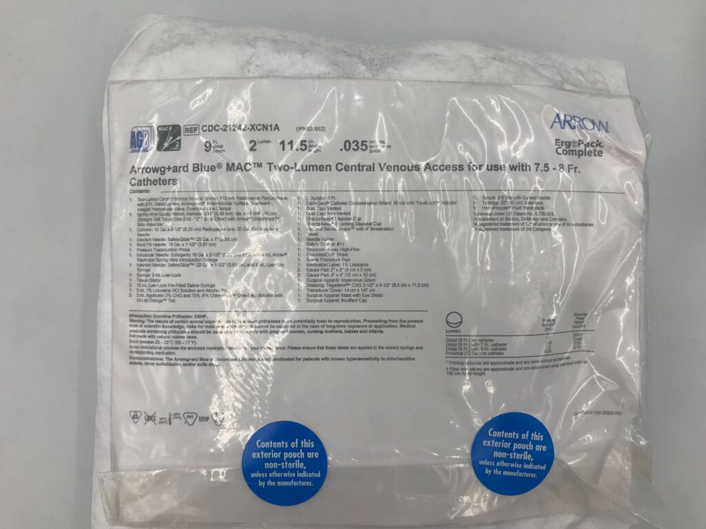 ARROW CDC-21242-XCN1A Arrowg+ard Blue MAC Two-Lumen Central Venous