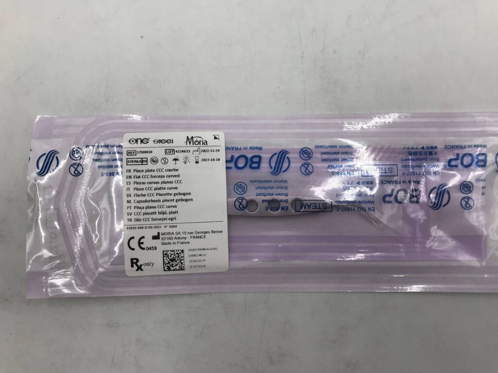 MORIA 17503X10 One Steel Flat CCC Forceps Curved - GB TECH USA