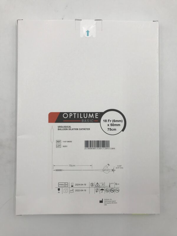 UROTRONIC 1147-06050 OPTILUME Basic Urological Balloon Dilation Catheter 18F x 50mm x 75cm (X)