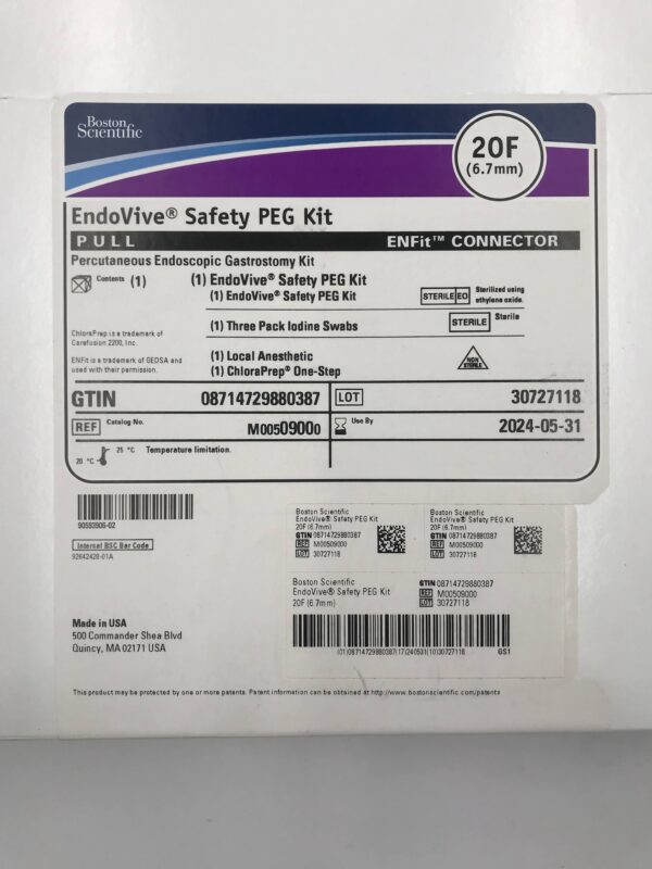 BOSTON SCIENTIFIC 0900 EndoVive Safety PEG Kit Pull Percutaneous Endoscopic Gastrostomy Kit 20F (X)