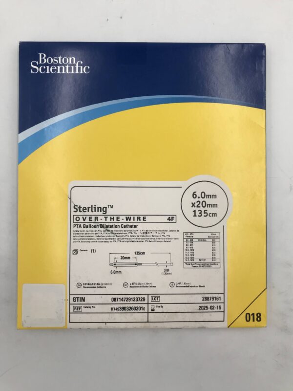 BOSTON SCIENTIFIC 3903260201 Sterling OTW PTA Balloon Dilatation Catheter 4F x 6 x 20mm x 135cm (X)