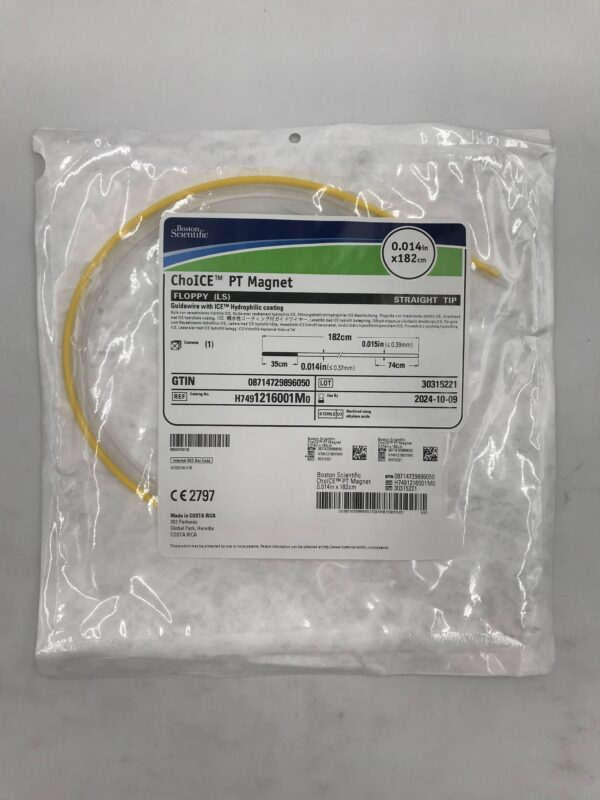 BOSTON SCIENTIFIC 1216001M ChoICE PT Magnet Floppy Guidewire w/ ICE Hydrophilic Coating, Straight Tip 0.014" x 182cm (X)