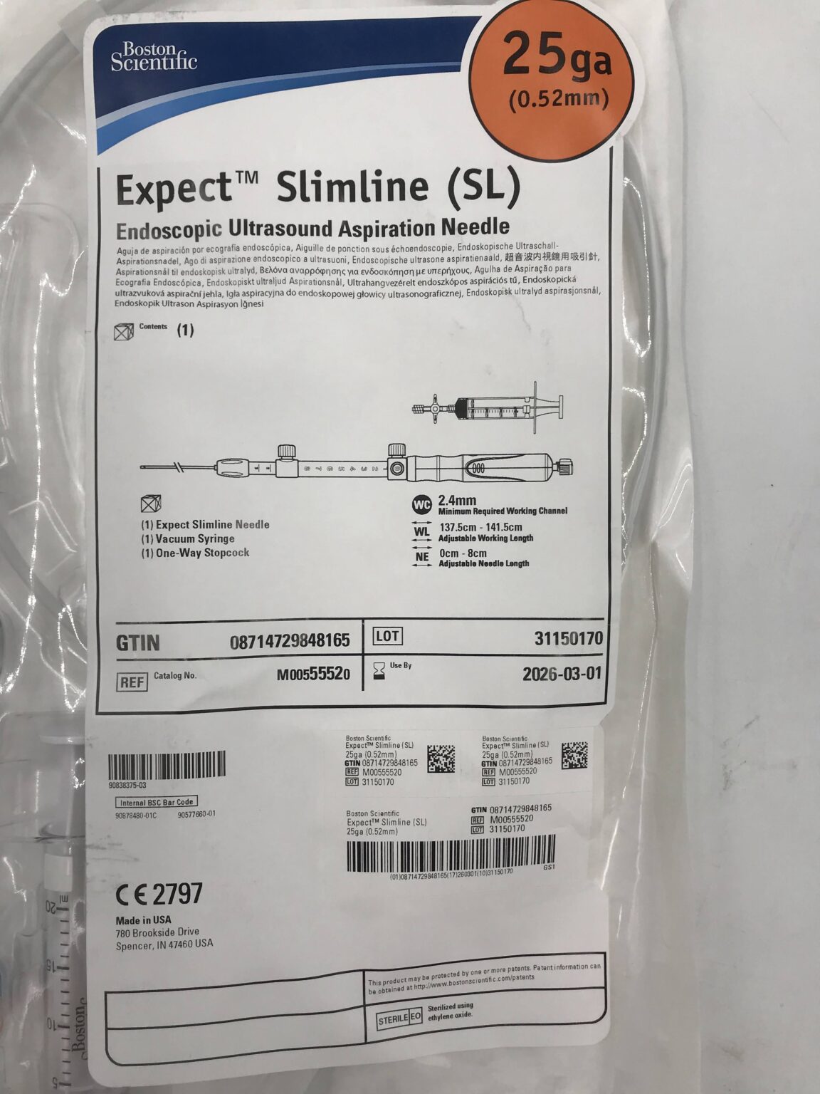 洋楽 anesthesy BOSTON SCIENTIFIC 5552 Expect Slimline (SL) Endoscopic Ultrasound