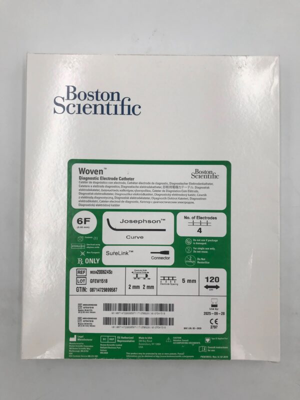BOSTON SCIENTIFIC 200624S Woven Diagnostic Electrode Catheter, Josephson Curve w/ SureLink Connector 6F x 120cm (4 Electrodes)