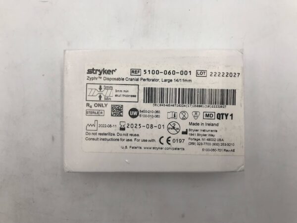 STRYKER 5100-060-001 Zyphr Disposable Cranial Perforator Large 14/11mm