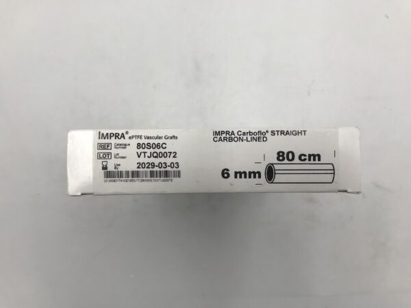 BARD 80S06C Impra ePTFE Vascular Grafts Carboflo Straight Carbon-Lined