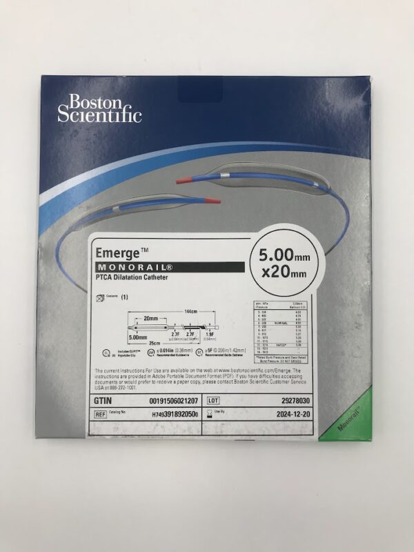 BOSTON SCIENTIFIC 391892050 Emerge Monorail PTCA Catheter 1.9F-2.7F x 5x20mm(X)
