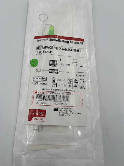 COOK G47341 Nester Embolization Microcoil 6mm (X)