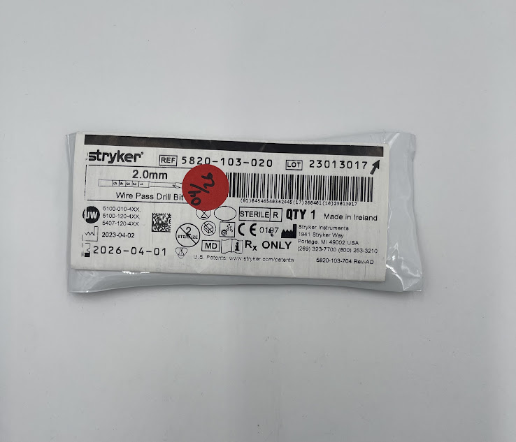 STRYKER 5820-103-020 Wire Pass Drill Bit, 2.0mm (X)
