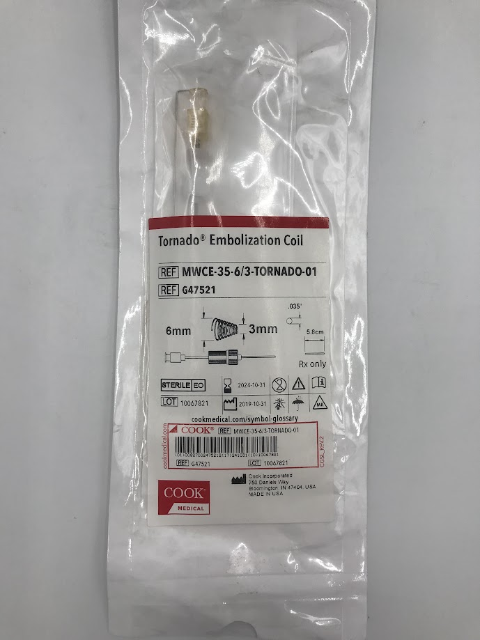COOK G47521 Tornado Embolization Coil 6mm, 3mm (X)