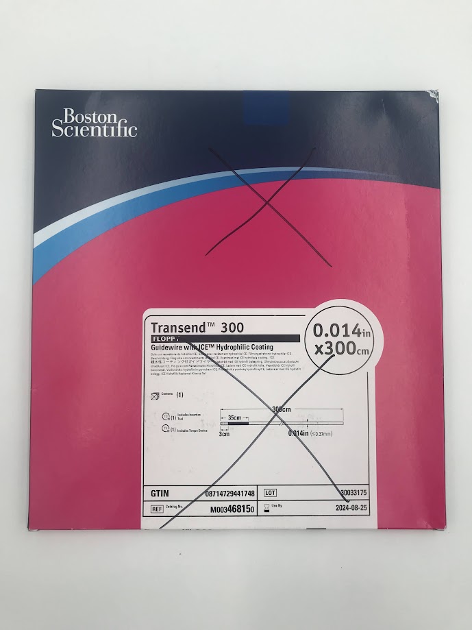 BOSTON SIENTIFIC 46815 Transend 300 Floppy Guidewire w/ICE Hydrophilic Coating 0.014in x 300cm (X)
