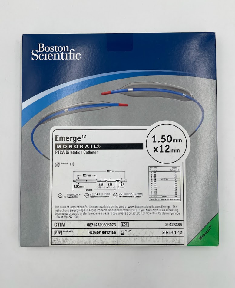 BOSTON SCIENTIFIC 391891215 Emerge Monorail PTCA Dilatation Catheter 1.50mm x 12mm (X)