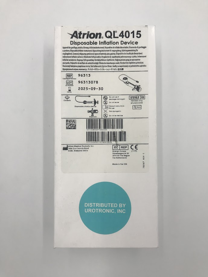 ATRION 96313 QL4015 Disposable Inflation Device with Stopcock (X)